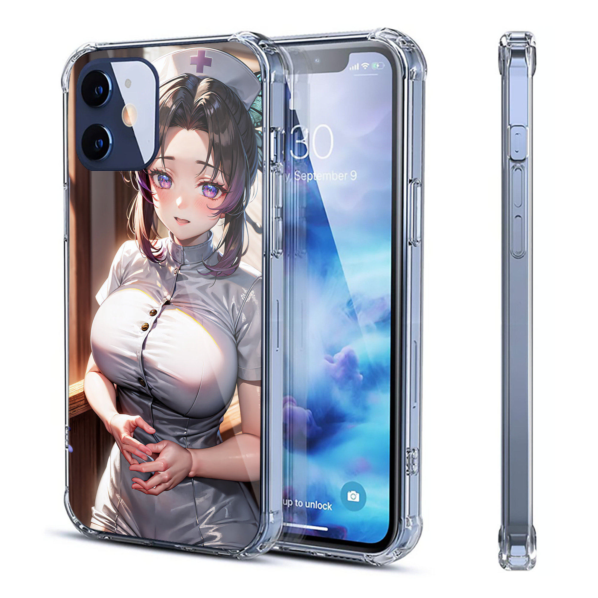 （画像用） 鬼滅の刃（きめつのやいば）蟲柱-胡蝶 しのぶ／こちょう しのぶ Kochou Shinobu 【iPhone 12シリーズ対応】透明スマホケース（クリアソフトケース）